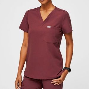 Figs dark cherry limited edition scrub top